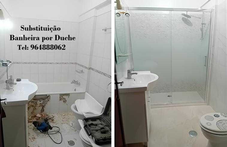 Faço renovação-pintura de banheira ou Substituição Banheira por Duche