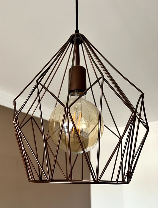 Candeeiro de Teto em Ferro (Rustico) - Castanho / Bronze