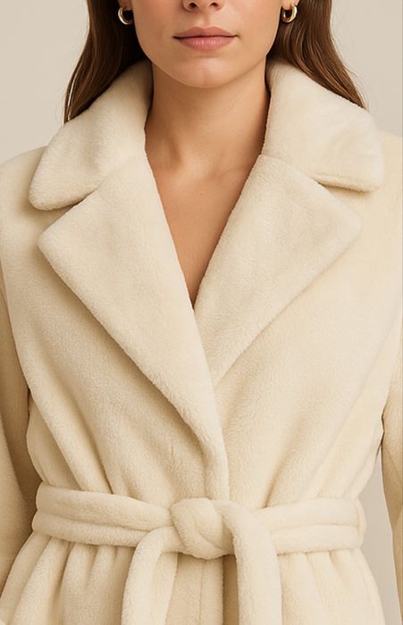 Шубка єко в молочному кольорі