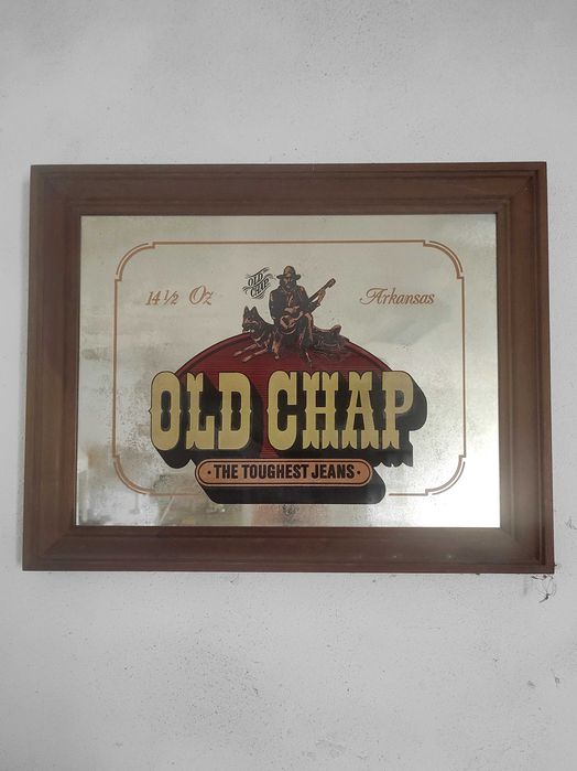 Raro Quadro Publicitário Vintage "Old Chap Jeans" – Anos 80