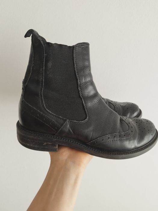 Buty damskie botki lavorazione artigiana skórzane