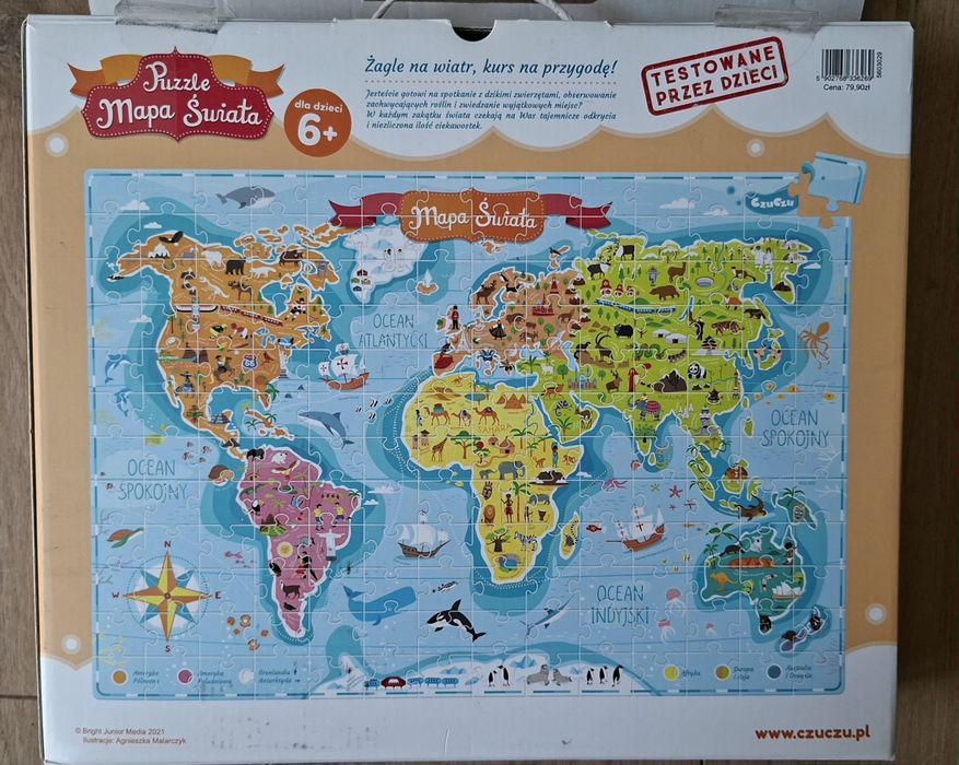 Puzzle CzuCzu mapa świata 168 elementów