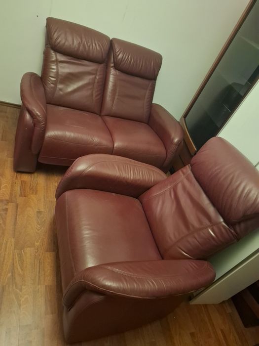 Skórzane Kanapa i fotel