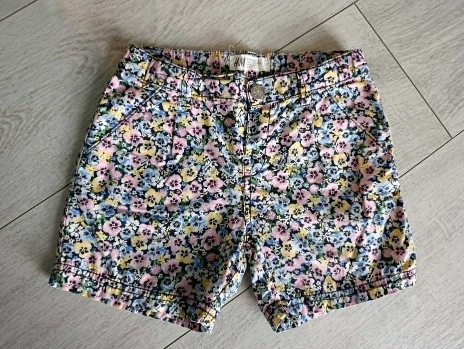 2 pary dziewczęcych spodenek bawełnianych H&M r 110/116