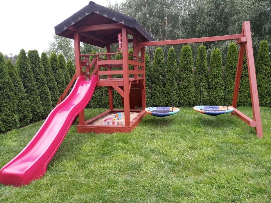 Domek dla dzieci,zjeżdżalnia,huśtawki,ścianka wspinaczkowa,piaskownica