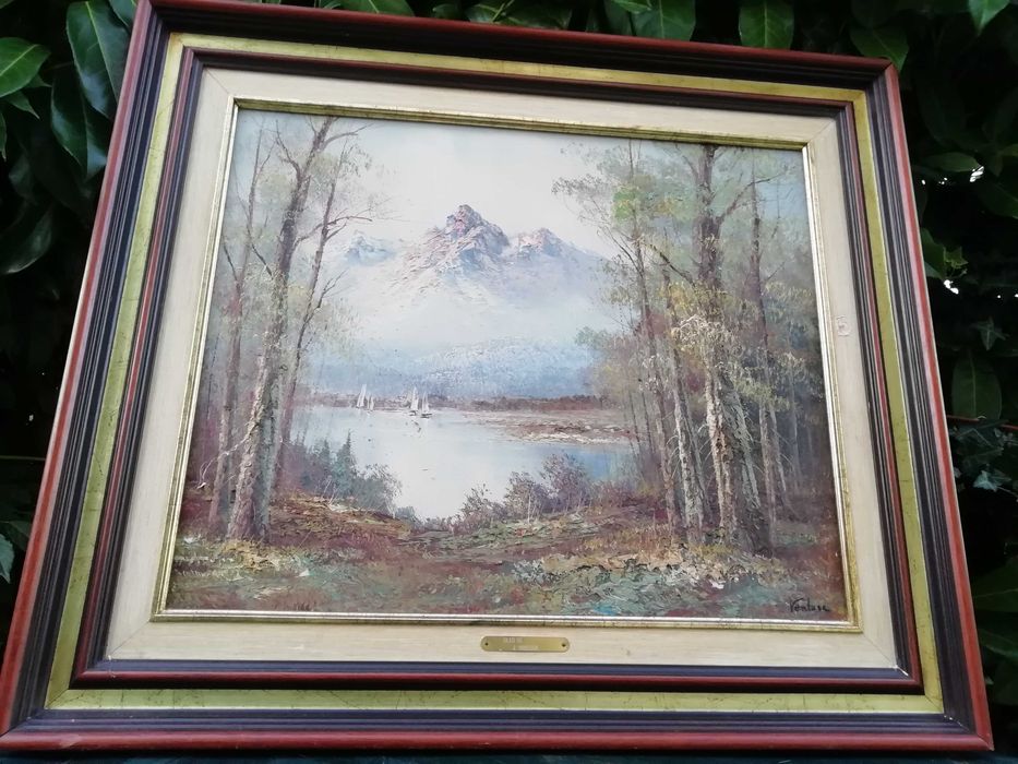 Quadro pintura a óleo usado como novo