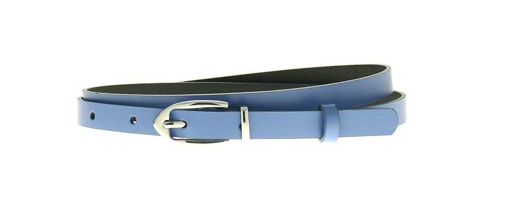 Pasek damski skórzany jeansowy niebieski 1,5 cm producent kolory