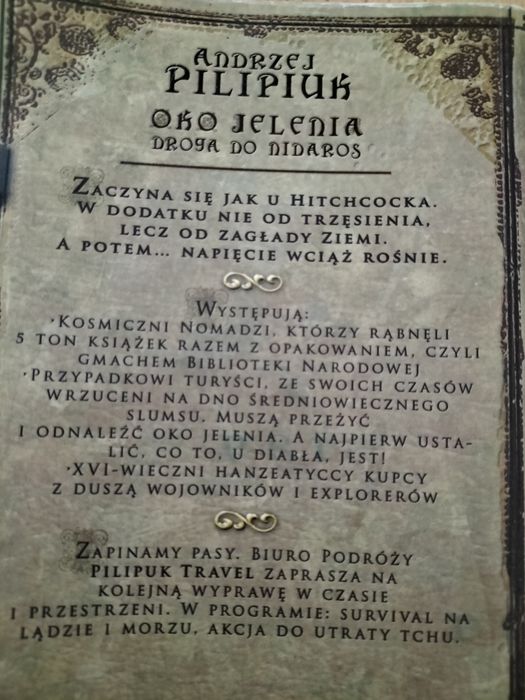 Książka " Oko jelenia droga do nidaros" Andrzej Pilipiuk
