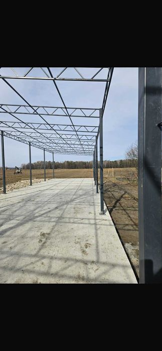 Garaż 6m na 24m wiata konstrukcja