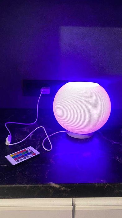 Дизайнерська настільна лампа USB, RGB (різні кольори), пульт, від павербанка, 3D-друк, Дерево (БЕЗКОШТОВНА ДОСТАВКА)