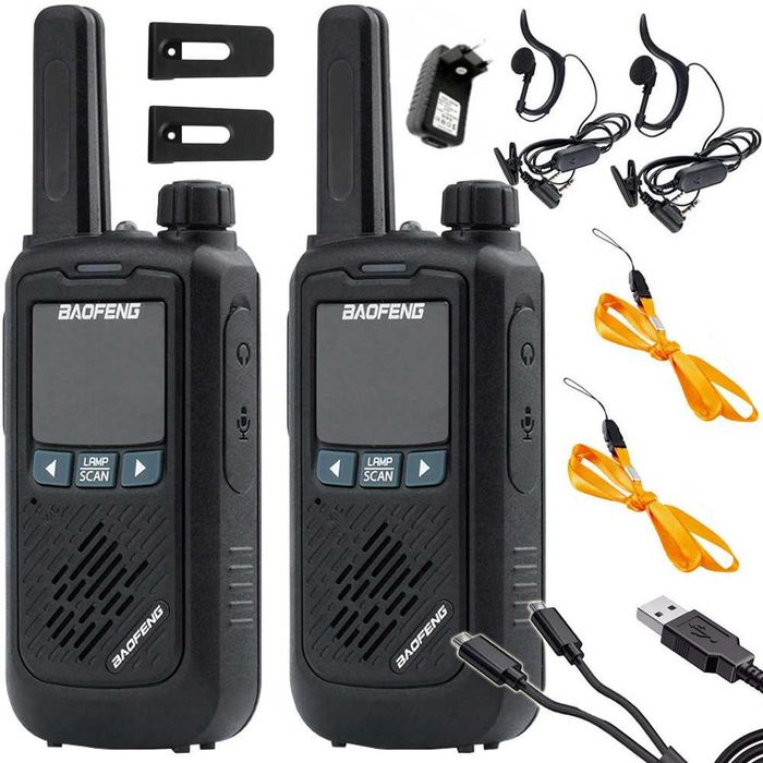 Krótkofalówki Walkie Talkie Baofeng Radiotelefon BF-T17 2szt PMR zasięg 8km