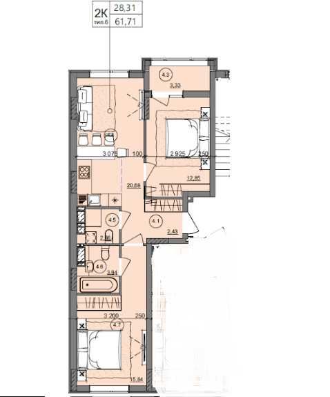НЕДОРОГО! 2 комнатная квартира D на Сахарова в уникальном ЖК рассрочка