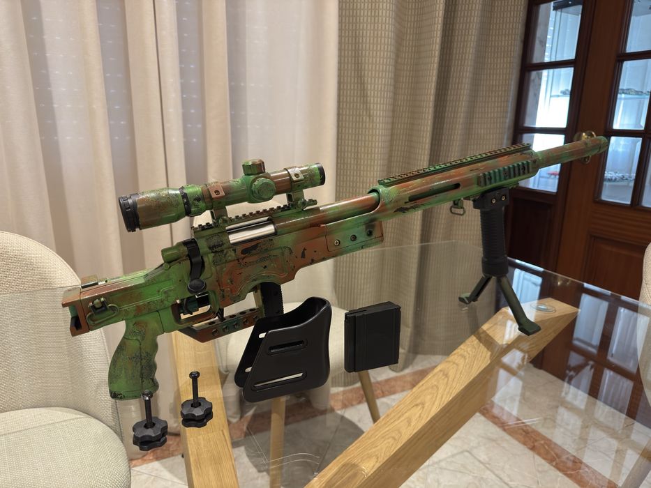Arma Sniper Airsoft Camuflada