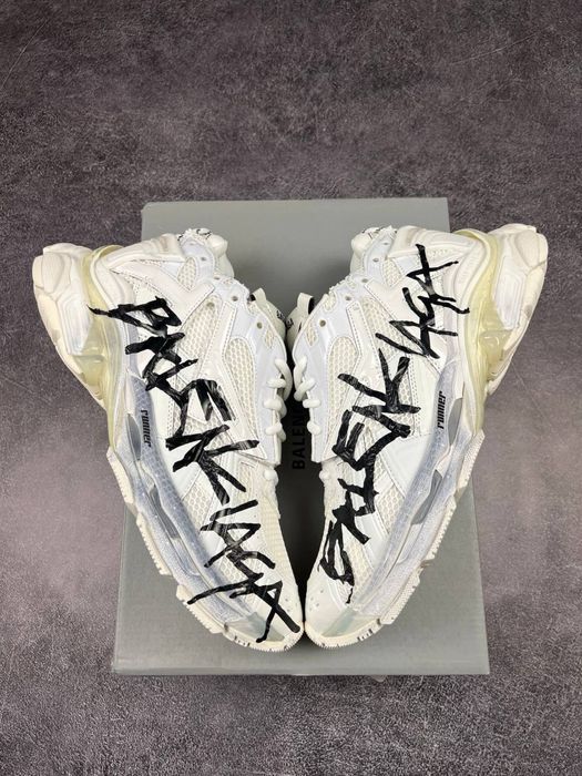 Balenciaga Runner Graffiti White Black , раннеры, баленса, y2k, nefor