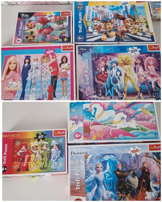 Duży zestaw puzzli 7 opakowań trefl