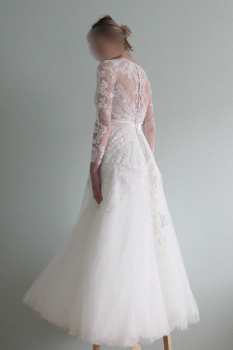 Suknia ślubna Amy Love, boho, rustykalna, kolor śmietanowy