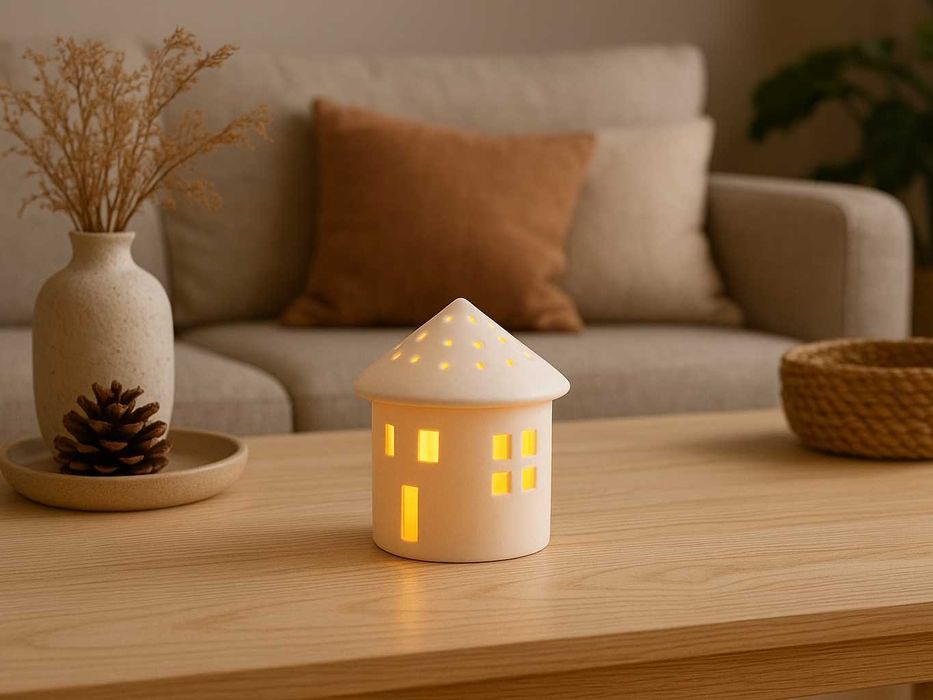 Świąteczny Domek/Latarnia (Podgrzewacz LED) Dekoracja Bożonarodzeniowa