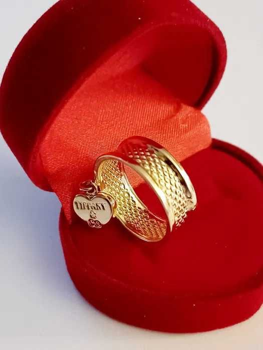 Złoty Pierścionek złoto 585 model Tiffany
