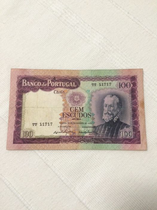 100 Escudos Banknote, 1961