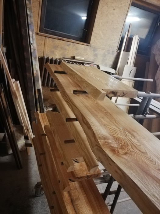 Parapety drewniane dąb jesion buk sosna Rustic Parapet Producent