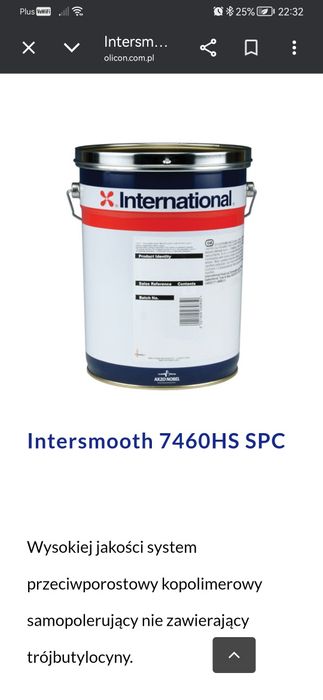 International Intersmooth 7460HS SPC Red – 40L (2x20L) Okazja! Antifouling