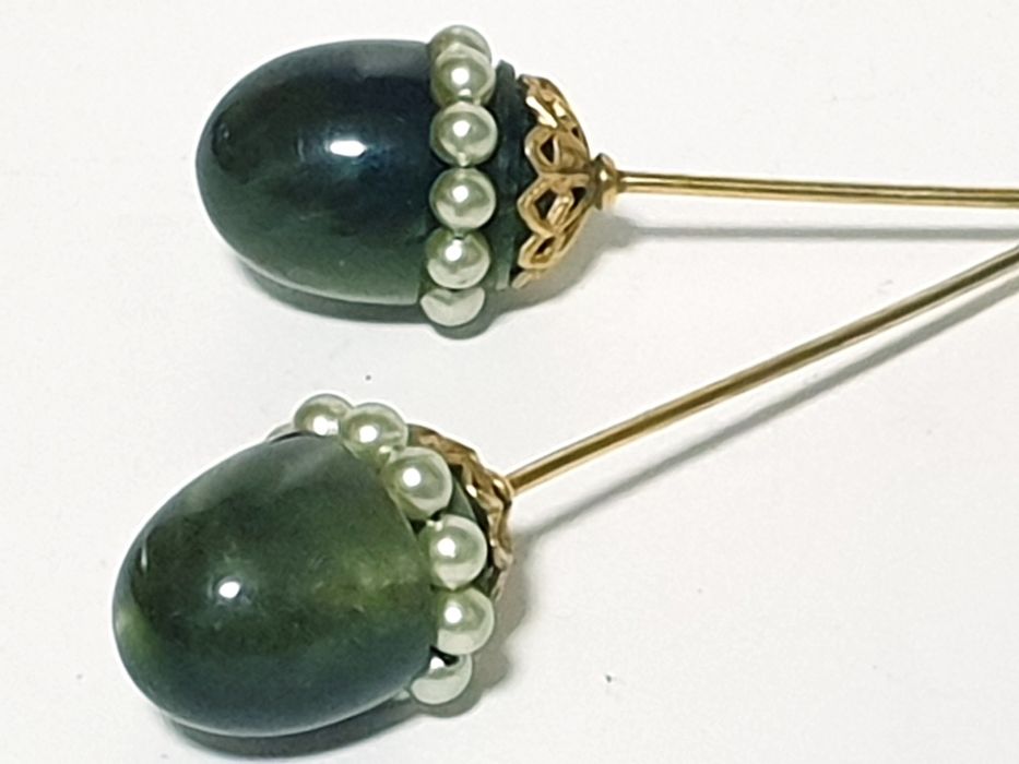 2 lindos antigos alfinetes de chapéu