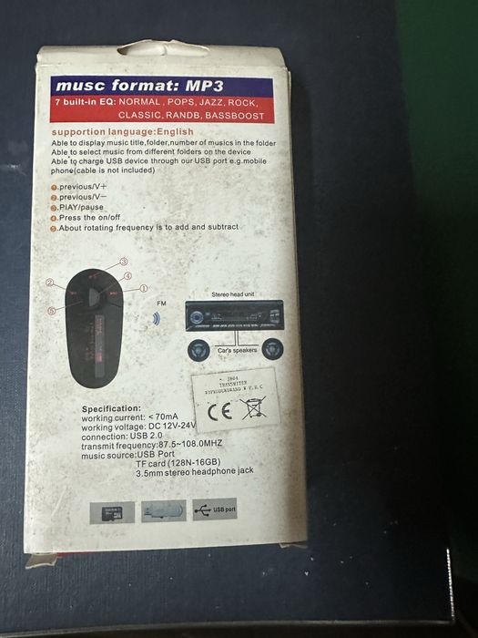 transmiter FM (modulator FM) do samochodu.