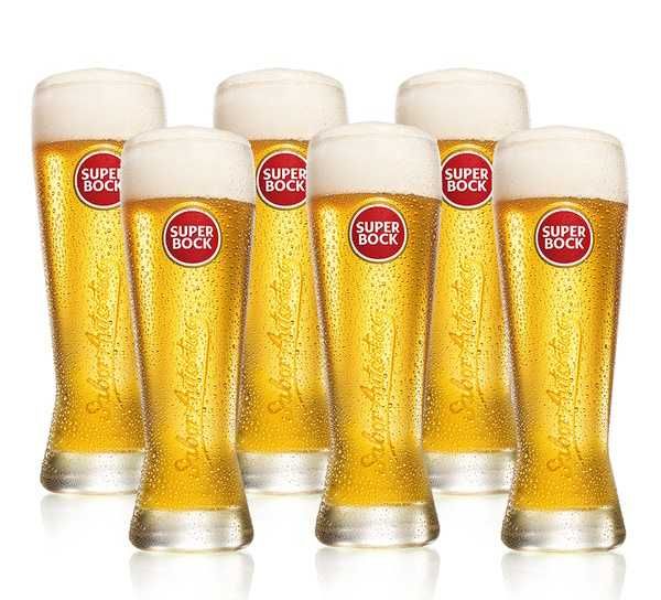 6 Copos de Cerveja Super Bock 35cl