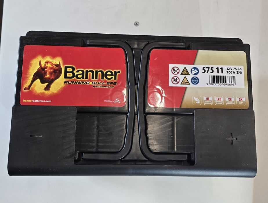 Akumulator Banner EFB 12V 75ah 700A start/stop NOWY Adaptacja Montaż