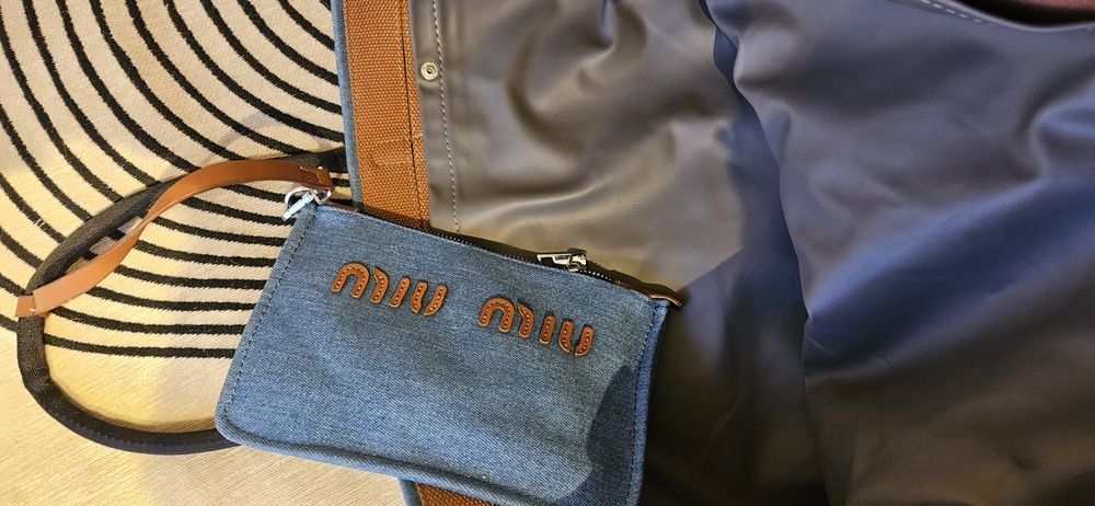 Śliczna torba miu miu jeansowa duża