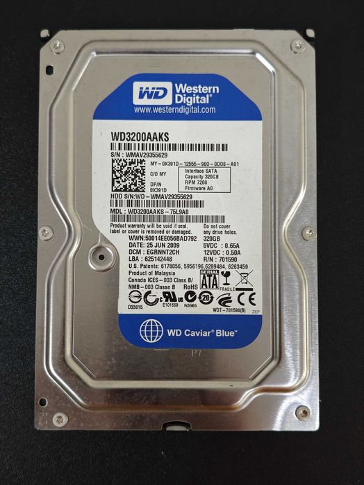 Disco Rígido HDD Western Digital Caviar Blue 320GB (3.5", SATA)