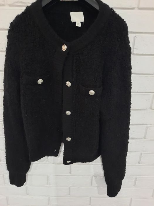 Kardigan damski  H&M   czarny  ozdobne guziki