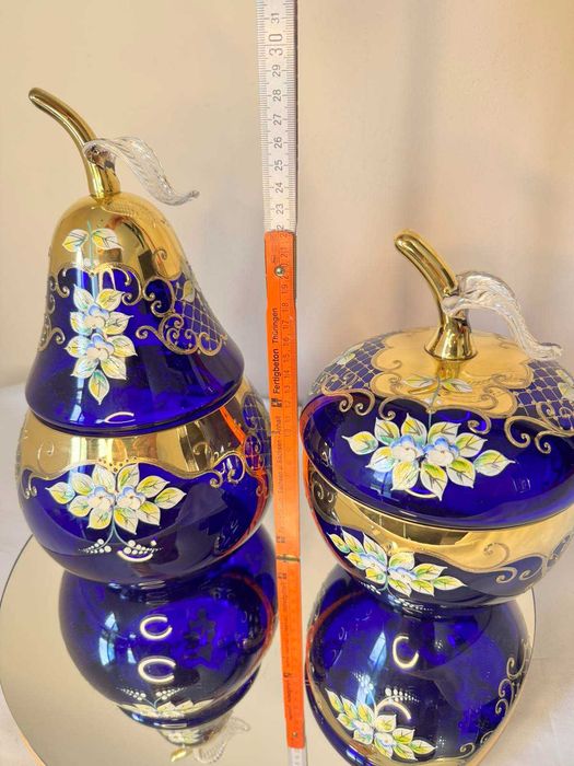 Сахарница. Богемия. Смальта. Богемское стекло.