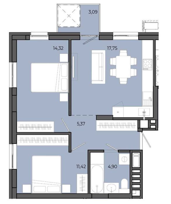 Продаж(Єоселя) 2-кімнатної квартири 57 м2 Пустомити(9км.від Львова)