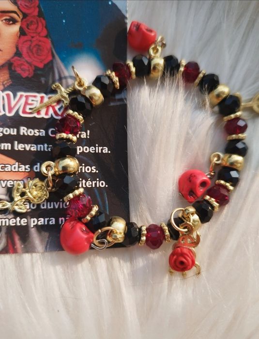 Pulseira Pomba gira Rosa Caveira