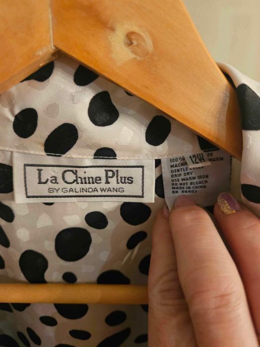 Biała koszula w kropki la chine plus by galinda wang