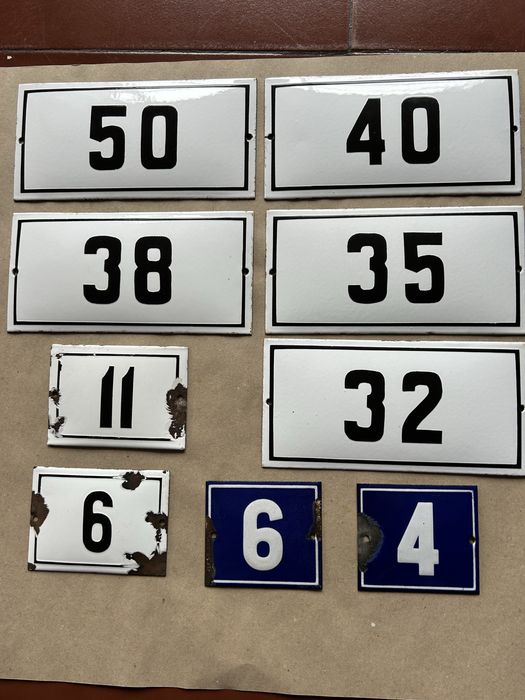 Varios numeros de policia esmalte