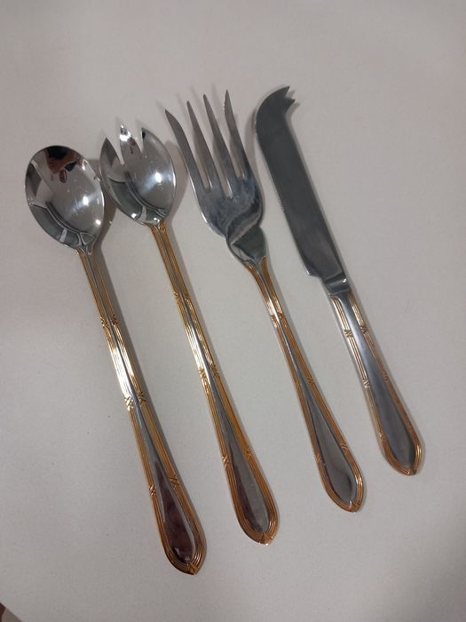 Conjunto Talheres Servir - Banho Ouro
