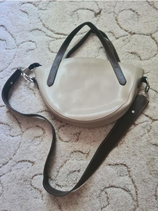 Сумка бежева зі з'ємною  ручкою