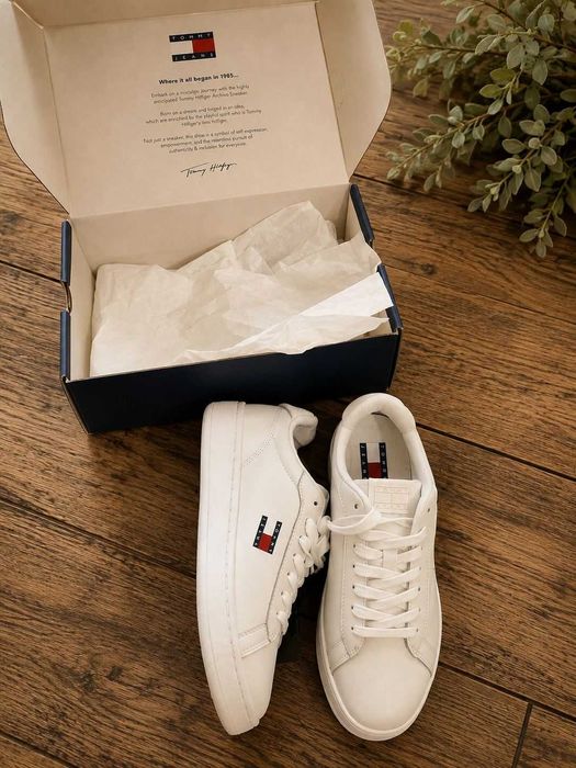 TOMMY JEANS białe sneakersy damskie 38 – NOWE, skórzane, oryginalne