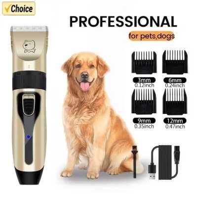 Máquina de Tosquiar Cães e Gatos Profissional Aparador Recarregável USB para Animais NOVA