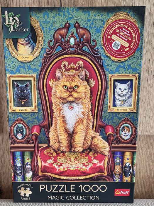 Nowe Puzzle Trefl 1000 elementów Magic Collection  Kot koty kotki