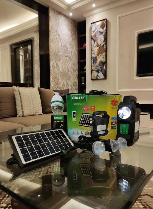 Ліхтар ручний сонячна батарея bluetooth fm 4 лампи