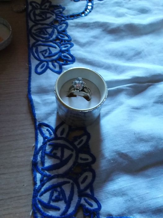 Anel  solitário prata de lei