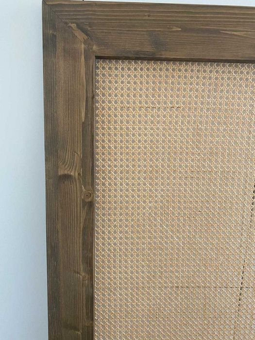 Cabeceira cama madeira e ratan