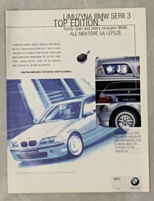 reklama plakat BMW e46 top edition tuning e36 drift seria 3 m3 mpower