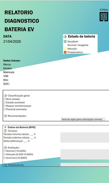 Diagnóstico Bateria EV – Veja o estado real antes de comprar o seu elétrico