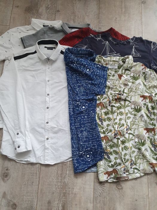 Zestaw ubrań męskie chłopięce bluza koszula t-shirt  polo.