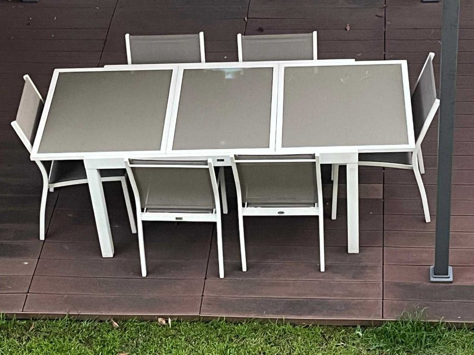 Conjunto de Mesa de Jardim Extensível e 6 Cadeiras Sweeek Orlando – Braga
