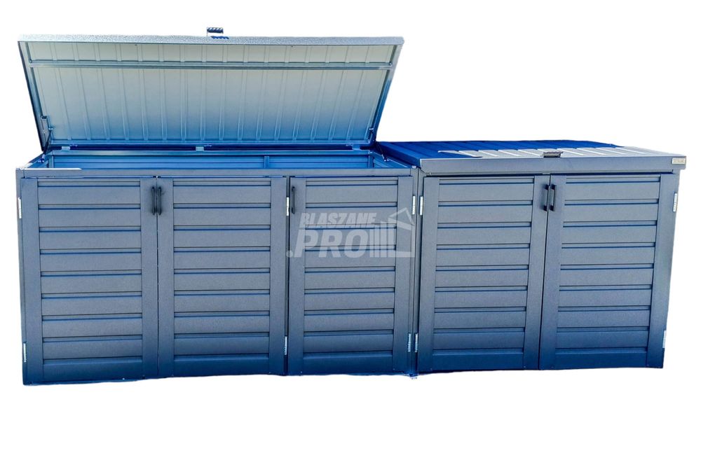 Zabudowa koszy na śmieci wiata śmietnikowa 345x80x120 cm 5x240L GP514